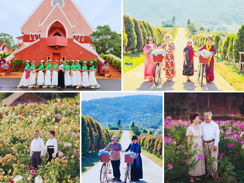 Cô chú tham quan The Florest và Nhà thờ Domaine de Marie tại Đà Lạt