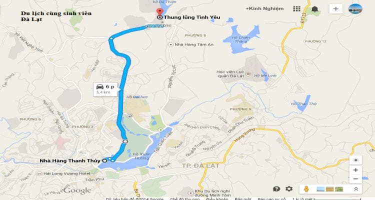 Đường đi thung lũng tình yêu Bản đồ đường đi thung lũng tình yêu