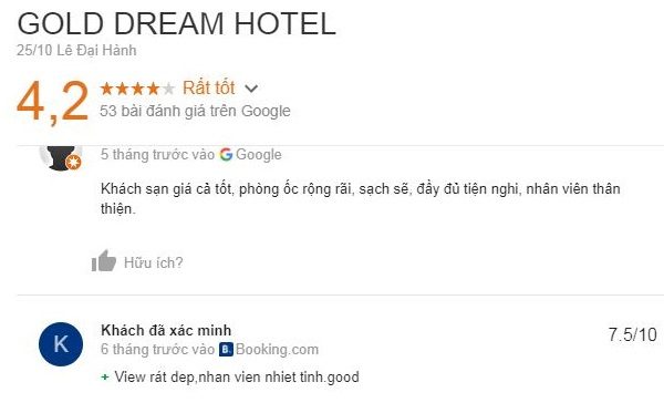 Khách sạn gold dream đà lạt là khách sạn đạt tiêu chuẩn 2 sao