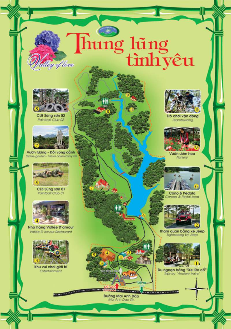 Sơ đồ tham quan Thung lũng tình yêu Sơ đồ tham quan thung lung tinh yeu da lat