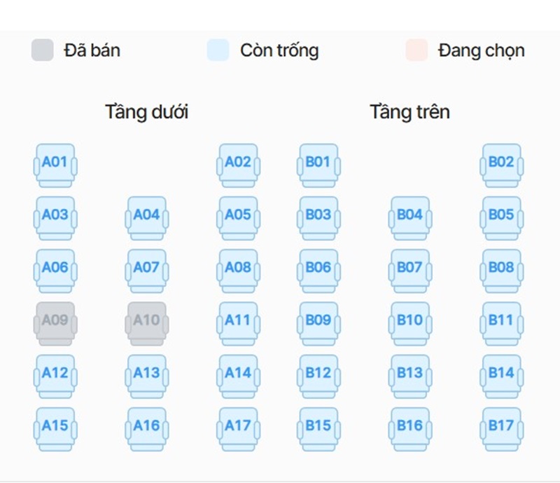 Sơ đồ xe giường nằm Phương Trang
