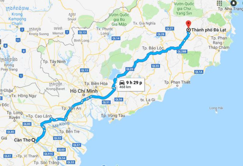 Tuyến đường từ Cần Thơ đi Đà Lạt không tránh cao tốc phượt cần thơ đà lạt có đường cao tốc