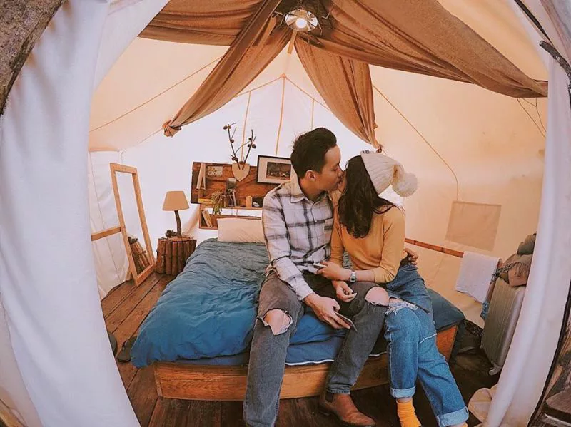 The Shelter homestay Đà Lạt có những căn lều rất dễ thương