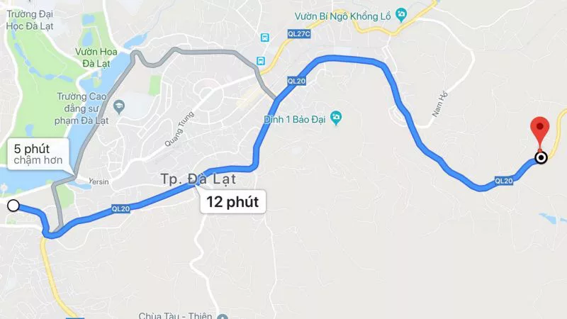 Chỉ đường đi đến làng vũ thị đà lạt