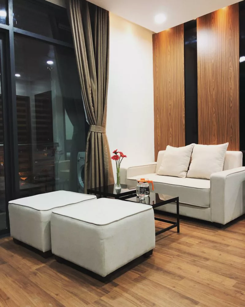 căn hộ cho thuê du lịch đà lạt Phòng khách ở bên trong một căn hộ của Dalat Center House