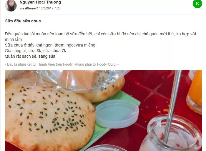 đánh giá quán sữa đậu nành Hai chị em Review của thực khách khi đến quán sữa đậu nành Hai chị em