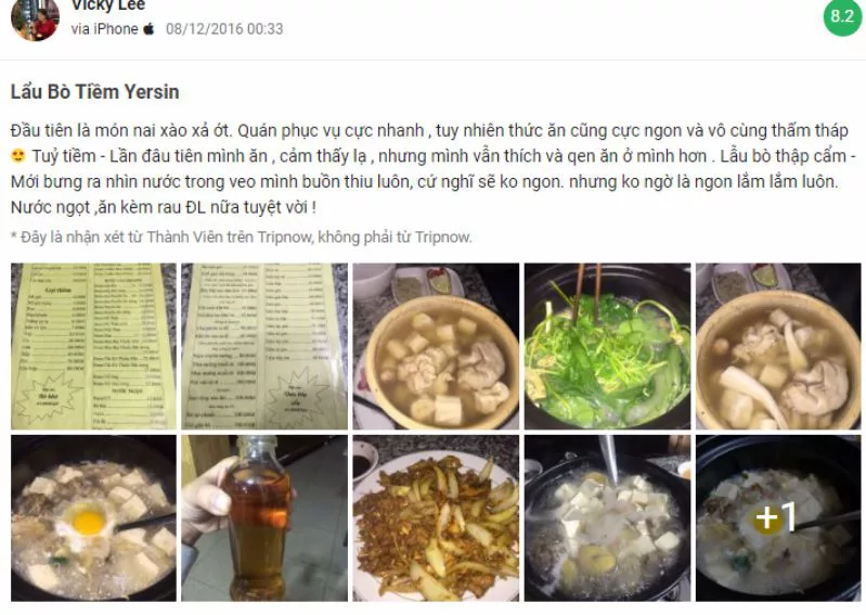 Một số đánh giá được chọn lọc về quán lẩu bò Tiềm Yersin Đà Lạt Một số đánh giá được chọn lọc về quán lẩu bò Tiềm Yersin Đà Lạt