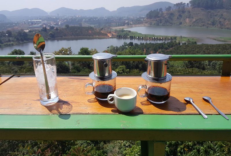 Panoramic view from Me Linh coffee - 3 waterfalls tour in dalat 