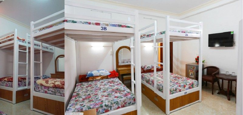 ks Quốc Hương ở Đà Lạt Các phòng ngủ tập thể bên trong Khách sạn Quốc Hương tại Đà Lạt