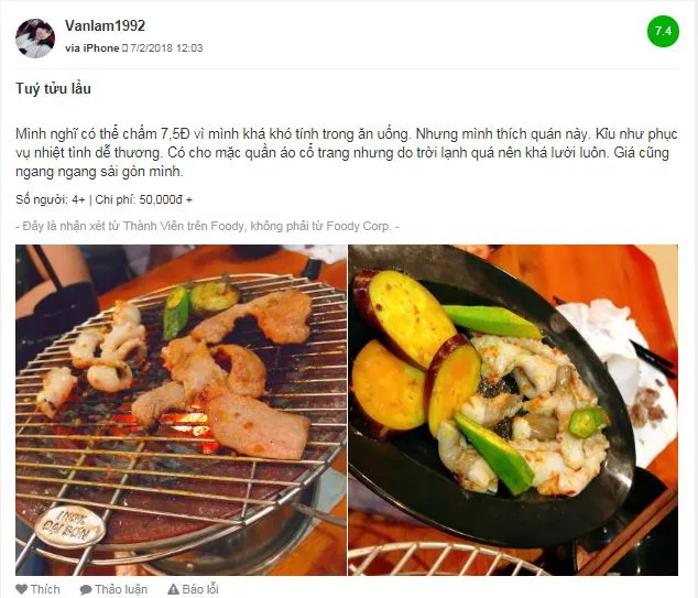Review nhận xét quán nướng Túy Tửu Lầu Đà Lạt Một vài đánh giá trên Foody về quán Túy Tửu Lầu ở Đà Lạt