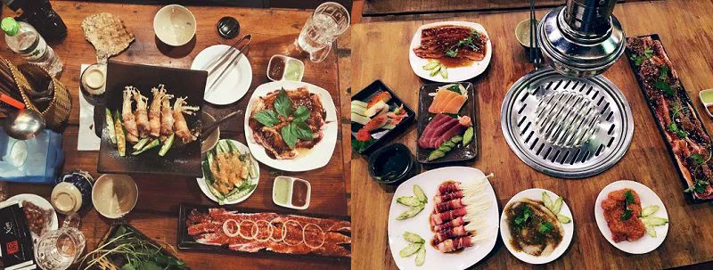 nướng đồ ở quán Xưa ở Đà Lạt