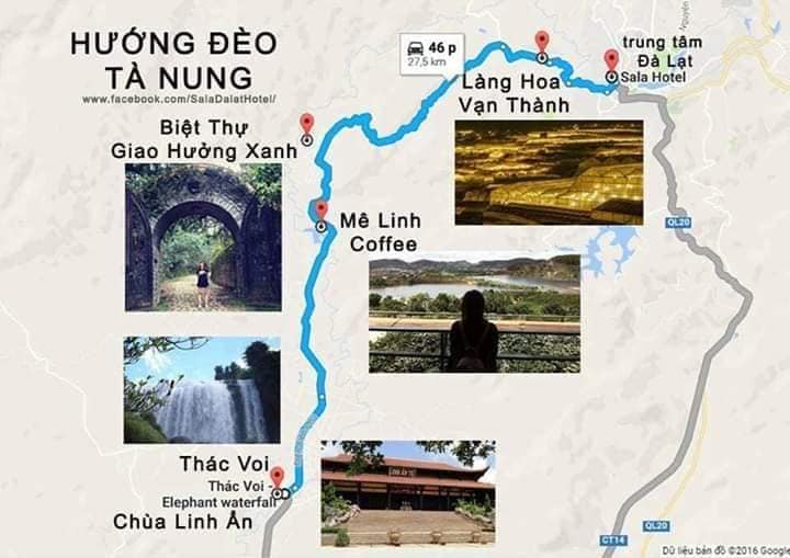 Thác Voi hướng đèo Tà Nung