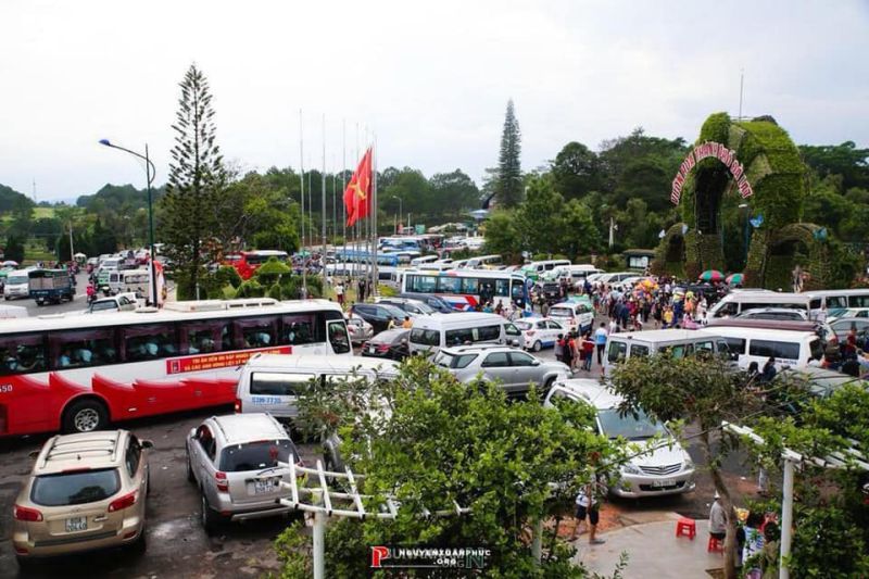Vườn hoa thành phố Đà Lạt tháng 2 cũng rất đông khách
