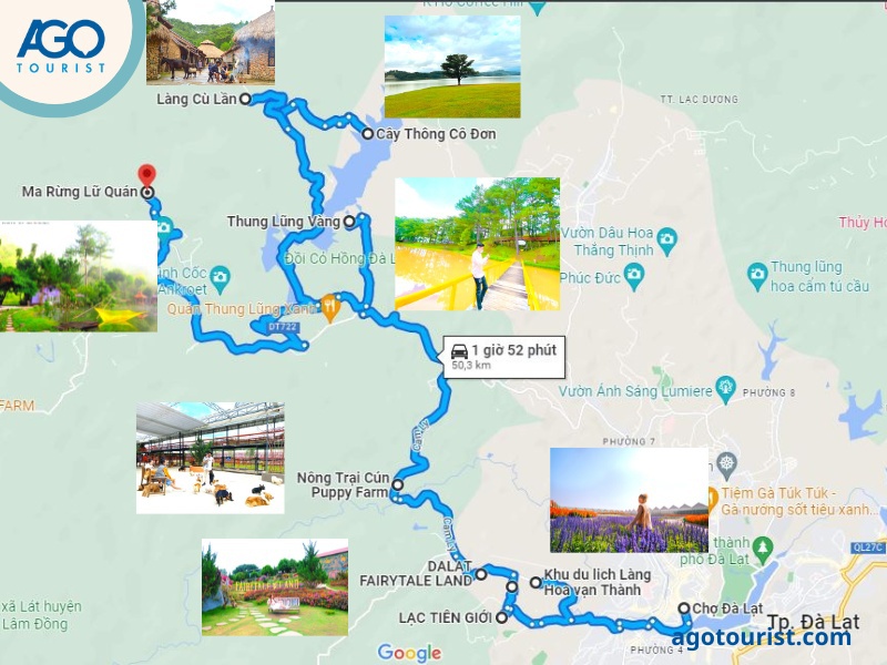 Bản đồ du lịch thành phố Đà Lạt