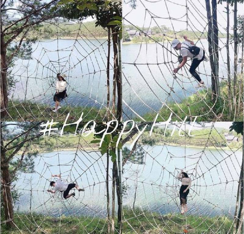 Happy Hills đà lạt mạng nhện khổng lồ ở khu du lịch Happy Hill Đà Lạt