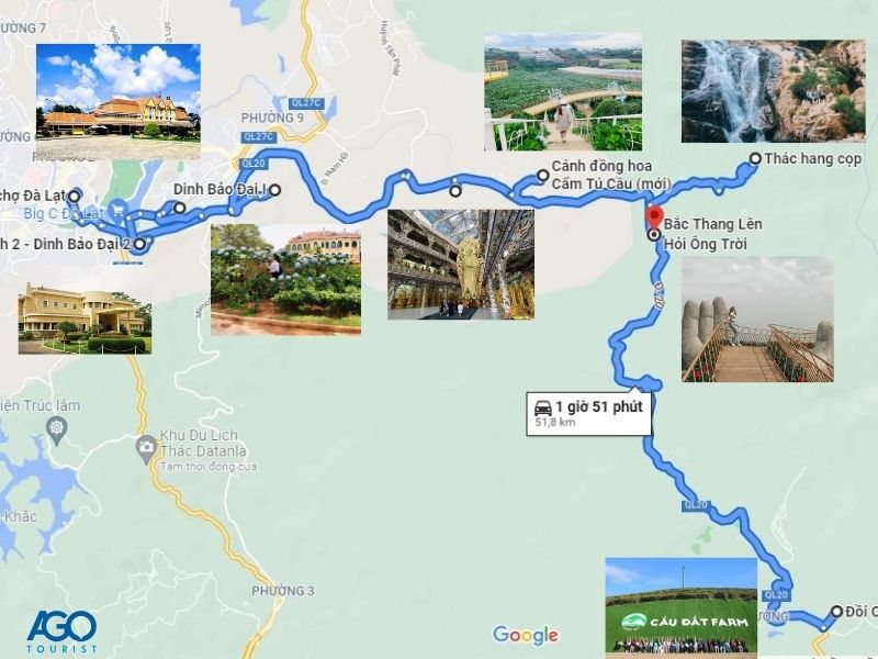 những địa điểm gần đồi chè Cầu Đất