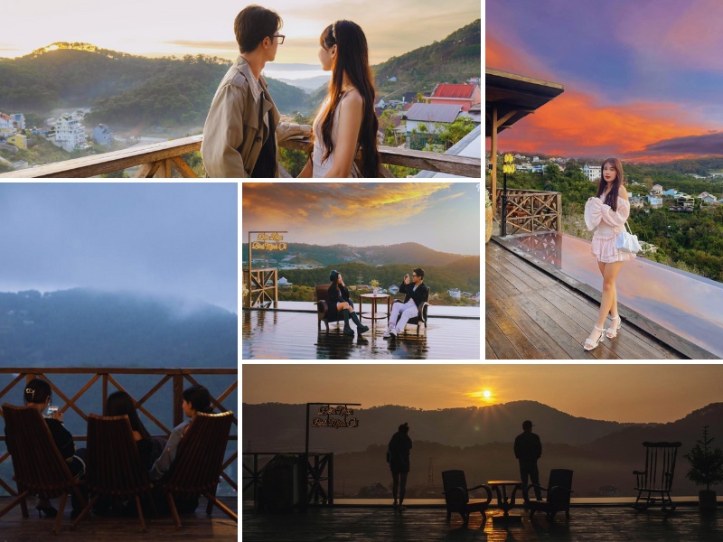 quán cafe Đà Lạt view đồi núi cực đẹp