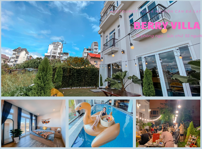 villa có hồ bơi, bàn bia ở Đà Lạt