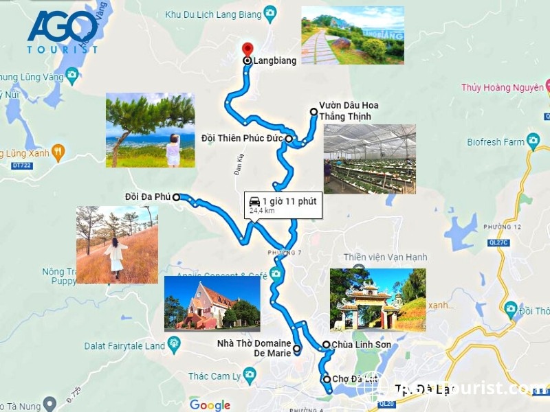 địa điểm du lịch Đà Lạt theo hướng đi Langbiang