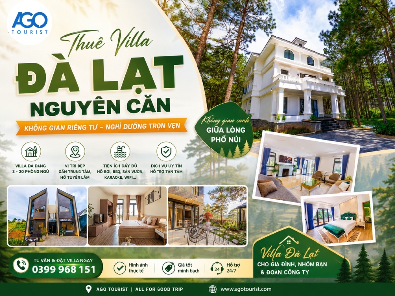 Thuê villa Đà Lạt nguyên căn